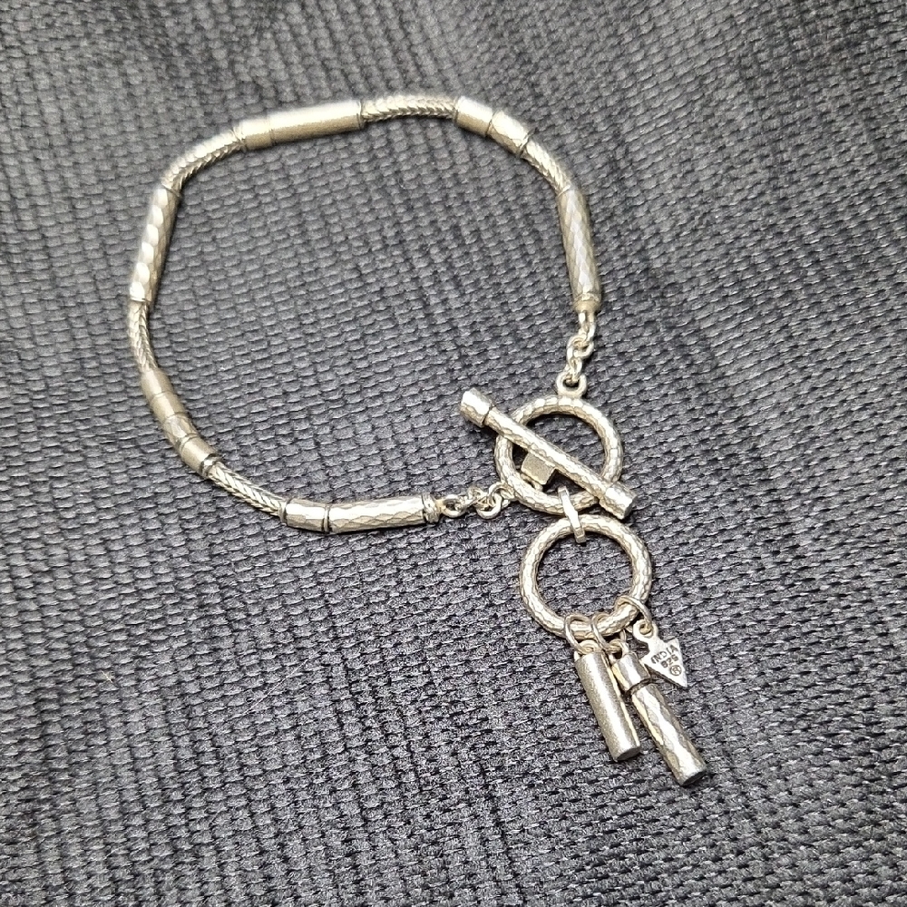 Retired Silpada Double Toggle Mixed Texture Sterling Silver Bracelet B1975
